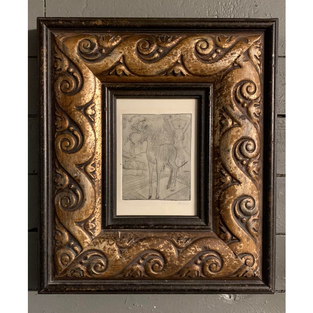1960s Original Signed Etching of Horse and Nude Woman For Sale - Image 5 of 5