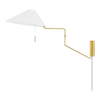 Mitzi Aisa 1-Light Portable Plug In Wall Sconce, Aged Brass For Sale