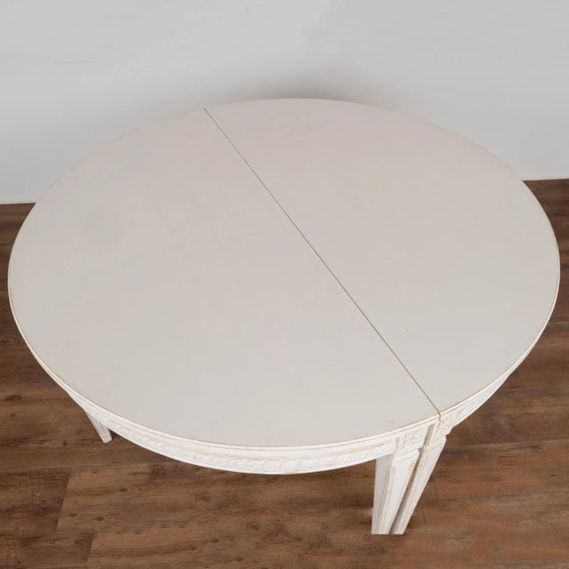 White Oval Dining Table With Three Leaves, Sweden Circa 186080 Chairish