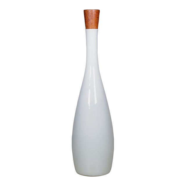 Jacob E Bang for Kastrup/Holmegaard Opaline Tall Bottle c.1957 For Sale