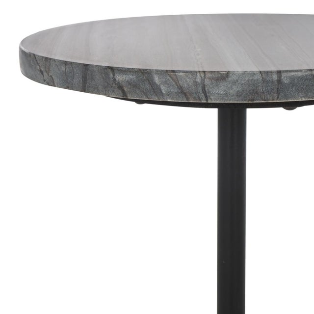 Spritely Home Sumer Marble Drink Table in Grey Marble / Black For Sale - Image 4 of 8