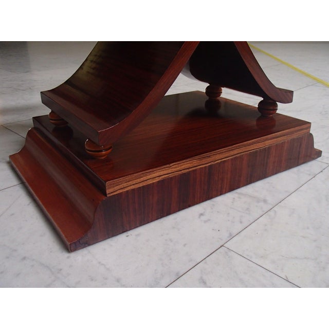 Wood Art Deco Console Table with X-Shaped Legs, 1930s For Sale - Image 7 of 12