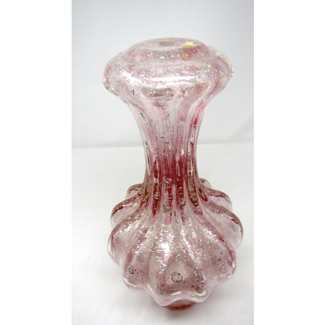 A vintage 1950s Barovier & Toso light cranberry glass lamp base. It's just the base - no fixtures or wiring. Made by the...