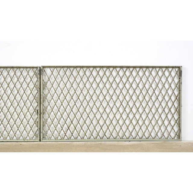 Mid 20th Century Pair of Reclaimed Industrial Steel Mesh Security Panels 41.5 X 22.25 In. For Sale - Image 5 of 8