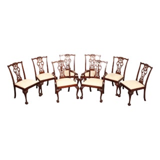 Lexington Chippendale Style Set of Eight Mahogany Dining Chairs For Sale