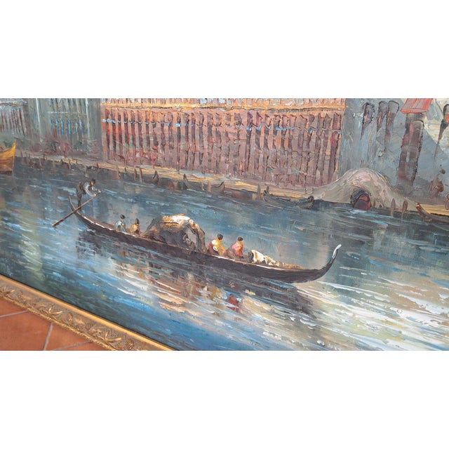 Modern Venice Doge's Palace, 1920s, Oil Painting on Canvas, Framed For Sale - Image 3 of 9
