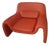 Vintage Orange Leather Armchair by Cinova, Italy, 1980s For Sale