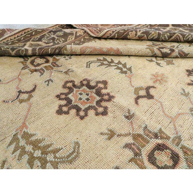 Textile Galerie Shabab Collection Early 20th Century Turkish Oushak Room Size Carpet For Sale - Image 7 of 7