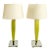 Late 20th Century Mid-Century Modern Lucite Table Lamps With Shades and Lucite Finials, a Pair For Sale