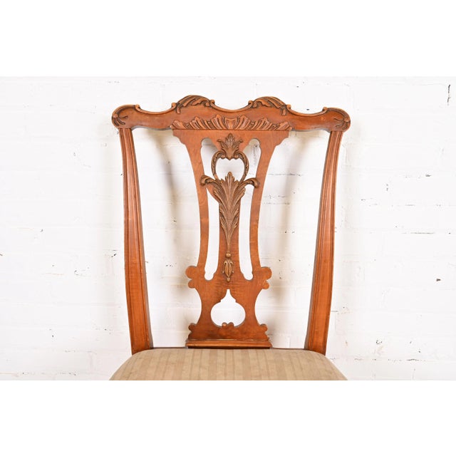 Wood Romweber French Provincial Louis XV Burl Wood Dining Chairs, Set of Six For Sale - Image 7 of 12