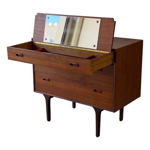 Vintage Danish Teak Dressing Table Dresser – Mid Century Modern Vanity 1960s For Sale