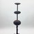Hand Forged Iron Candelabra Set of 3 (90-110cm) Antique Copper Finish Segmented Ring Node Floor Set For Sale - Image 4 of 6