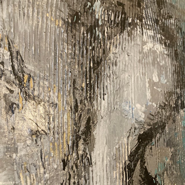 Textile Mid-Century Oversized Abstract Figurative Oil on Canvas by California Artist For Sale - Image 7 of 12