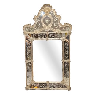 Arts & Craft Murano Glass Mirror, 1950s For Sale