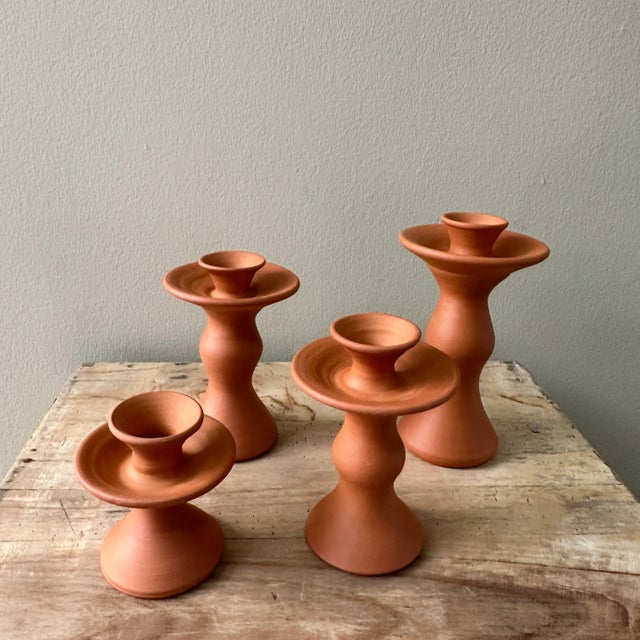 Sancha Natural Handmade Terracotta Candle Holder For Sale In Los Angeles - Image 6 of 9