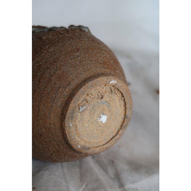 Mid 20th Century Signed Mid-Century Brutalist Stoneware Vase For Sale - Image 5 of 7