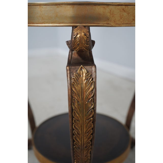 Round French Empire Etched Bronze Top Gueridon Lamp Table For Sale In Philadelphia - Image 6 of 12
