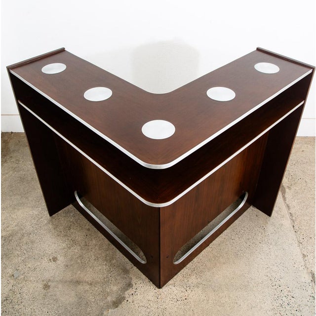 Brown 1960s Mid Century Danish Cabinet Custom Bar Liquor Rosewood Erik Buch Lights Doors 6 For Sale - Image 8 of 12