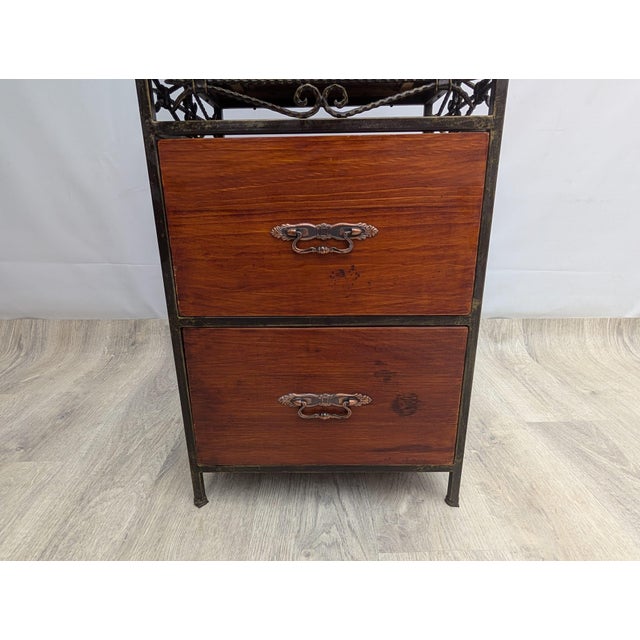 Vintage Forged Metalwork Cabinet For Sale - Image 4 of 12