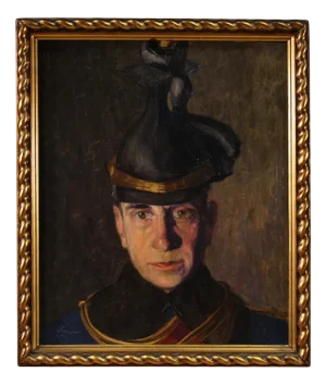 Vass E., Portrait of a Soldier, 1915, Oil on Cardboard