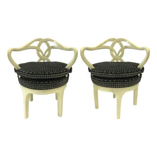 1950s Attributed Grosfeld House Swivel Slipper Chairs - A Pair For Sale