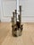 1970s Italian Brutalist Gilded Pewter 5-Arm Candelabra /Sculpture – Prof. Ceccherini For Sale - Image 4 of 12