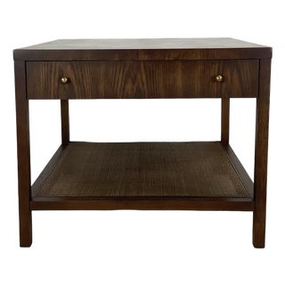 Late 20th Century Mid-Century Modern End Table With Drawer & Shelf For Sale