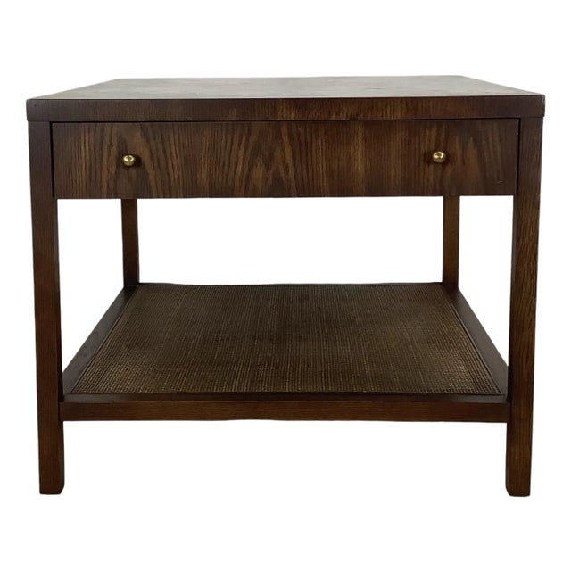 Late 20th Century Mid-Century Modern End Table With Drawer & Shelf For Sale