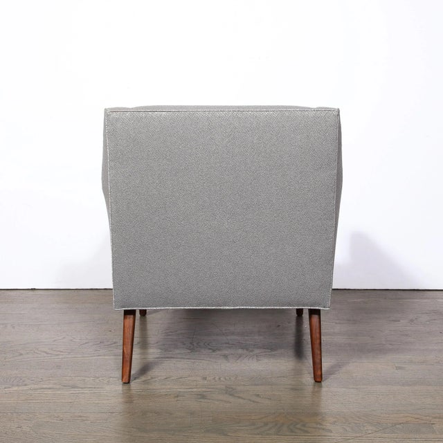 1960s Mid-Century Lounge Chairs in Holly Hunt Fabric & Tapered Hand-Rubbed Walnut Legs - Set of 2 For Sale - Image 4 of 12