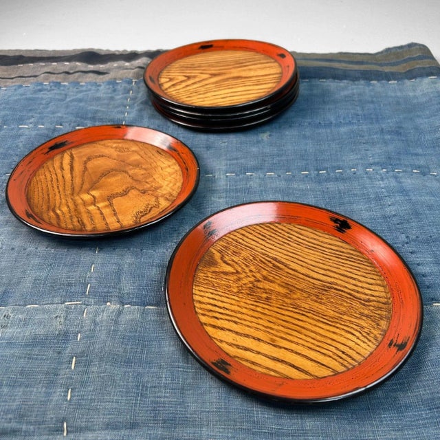 Japanese Tora-Nuri Lacquerware Plates, 1950s, Set of 10 For Sale - Image 14 of 16