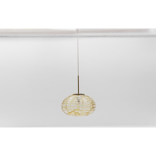 Yellow oval murano glass ball pendant lamp by doria, 1960s germany dimensions diameter: 14.96 in. (38 cm) height: 37.40...