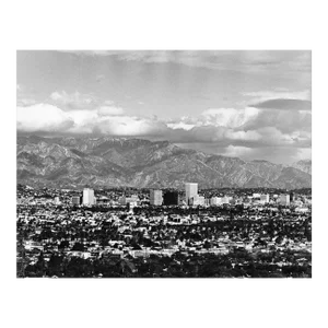 1973 Los Angeles Skyline and Hollywood Sign Photograph by Don Ware