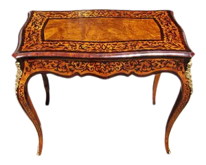 19th C Italian Walnut Marquetry Table