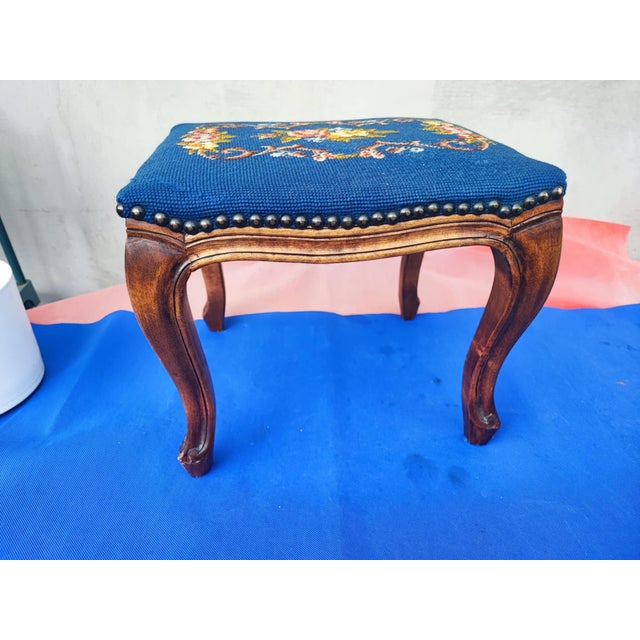 1920s Art Deco Ottoman in Wood, 1920s For Sale - Image 5 of 10