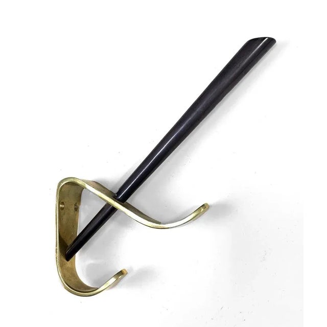 Mid-Century Italian Modern Brass & Lacquered Aluminum Coat Hooks, 1970s, Set of 4 For Sale - Image 6 of 18