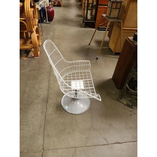 Metal Vintage Mid-Century Bertoia Style Wire Diamond Lounge by Thinline, Set of 4 For Sale - Image 7 of 8