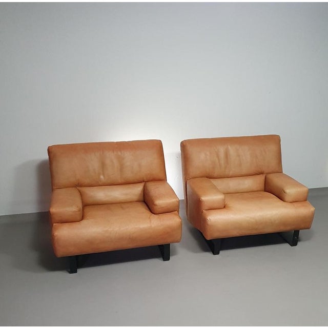 Thick Saddle Leather Love Seats from Machalke, Set of 2 For Sale - Image 3 of 14