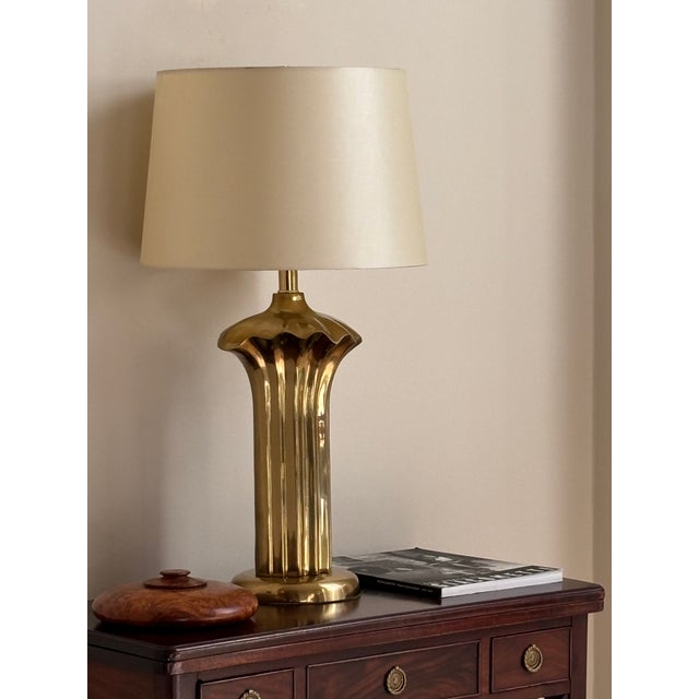 20th Century Pierre Cardin-Style Sculptural Brass Table Lamps — A Pair For Sale - Image 15 of 16