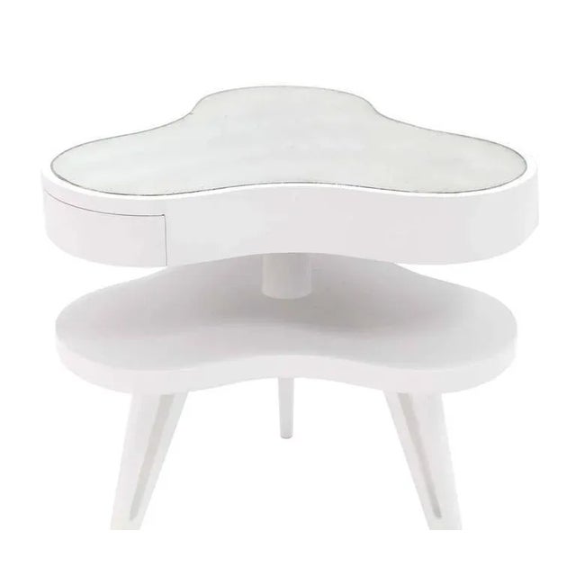 Wood Mid-Century Modern White Lacquer Organic Shape End Tables - a Pair For Sale - Image 7 of 9