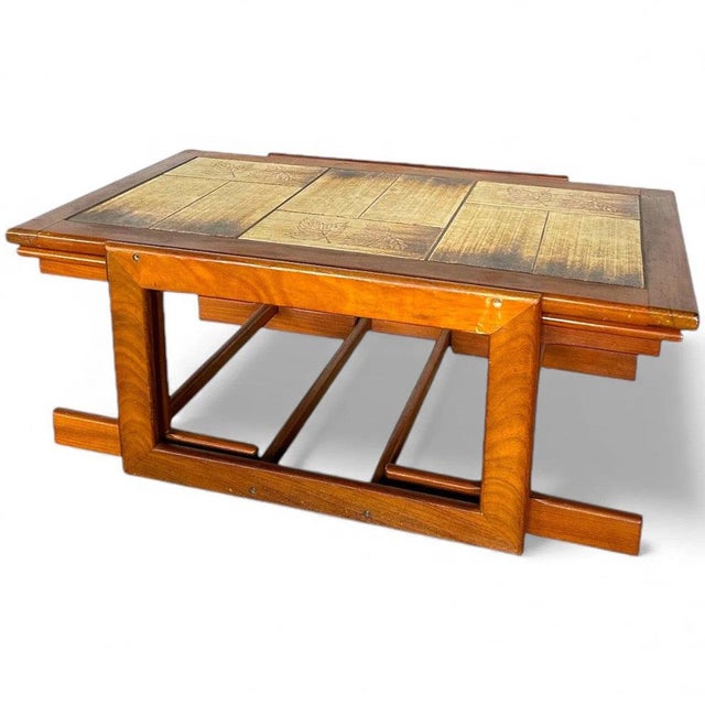 Contemporary Mid-Century Danish Nesting Tables in Teak with Ceramic Tile Tops, 1960s, Set of 3 For Sale - Image 3 of 8