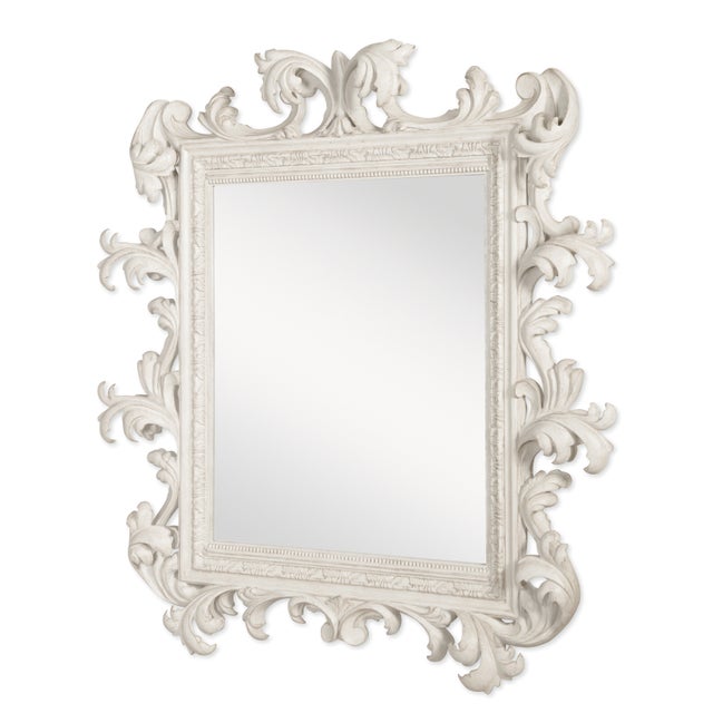 Rococo Tara Shaw for Century Furniture Italian Rococo Mirror Frenchpaintedblanc For Sale - Image 3 of 3