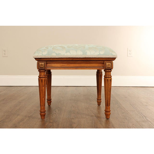 French Louis XVI Style Pair of Carved Walnut Benches For Sale In Philadelphia - Image 6 of 12