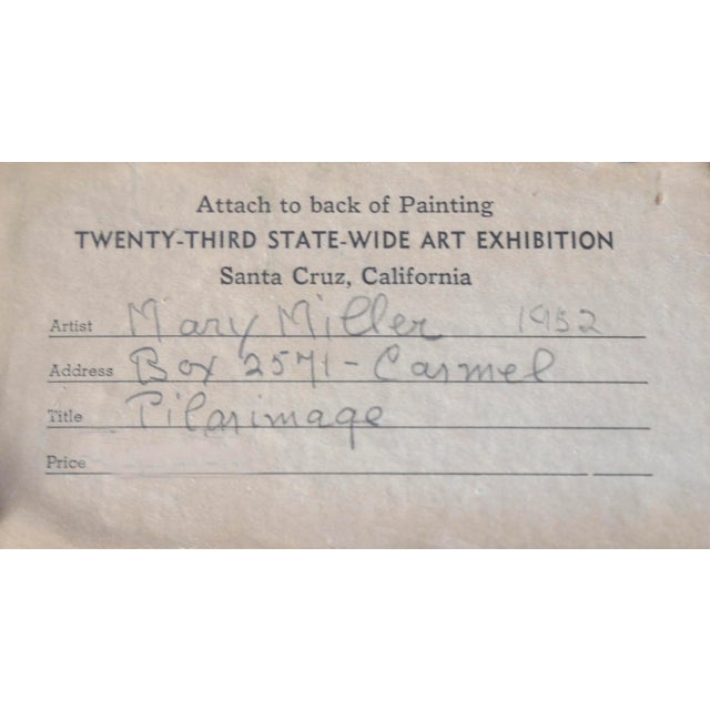 "Pilgrimage" - Mid Century Figurative Landscape by Mary Miller For Sale In Monterey, CA - Image 6 of 7