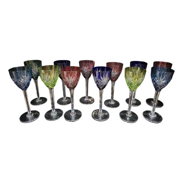 Saint-Louis Chantilly Pattern Glasses from Saint Louis, 1970s, Set of 12 For Sale