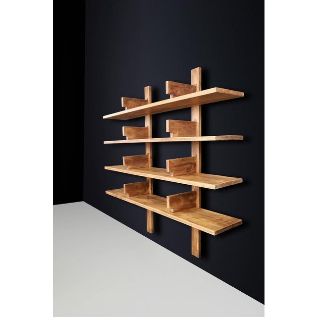 Patinated Elm Bookshelf in the style of Pierre Chapo, France, 1970s For Sale - Image 15 of 18
