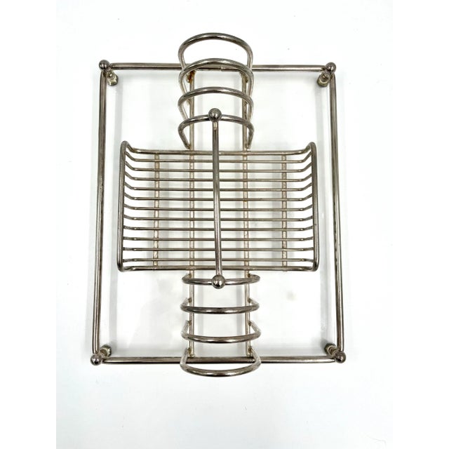 1970s 1970s Mid-Century Modern Chrome & Lucite Flatware Buffet Caddy For Sale - Image 5 of 7