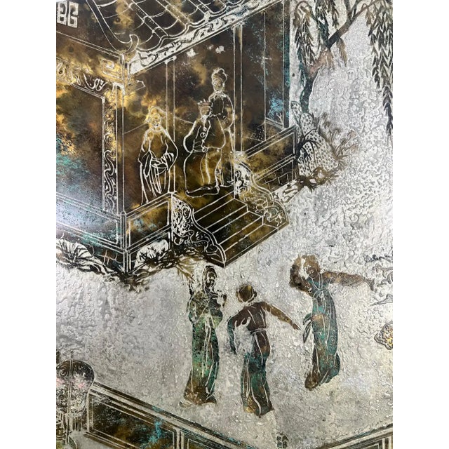 Rare Philip & Kelvin LaVerne "Chan Boucher'" Signed Bronze & Pewter Coffee Table For Sale - Image 12 of 18