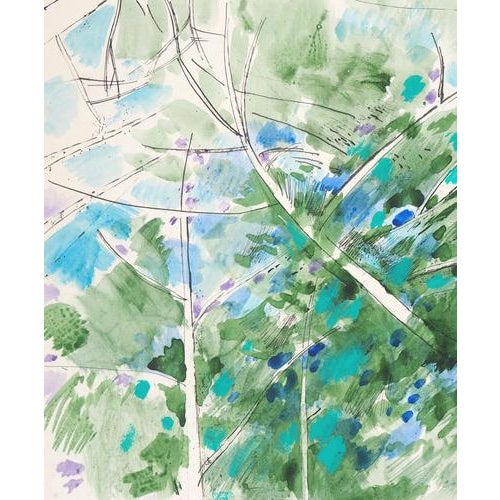 Maurice Genis, Under the Shadow of the Tree, Original Watercolor, Gouache and Ink For Sale - Image 4 of 6