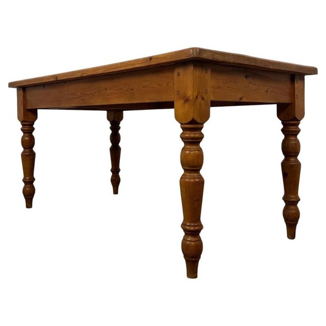 Antique English Pine Farmhouse Dining Table For Sale - Image 6 of 12