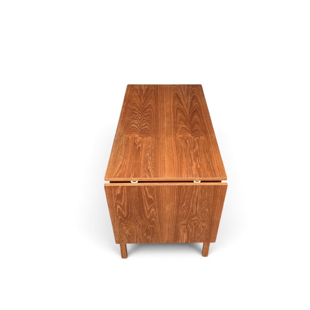 Vintage Mid-Century Modern Expandable Drop-Leaf Teak Writing Desk For Sale - Image 9 of 13
